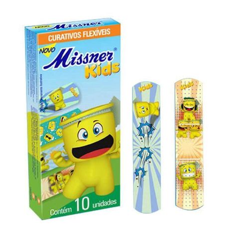 Curativos Flexíveis Missner Kids com 10 Unidades