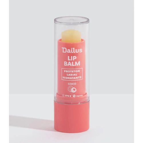 Protetor Labial Hidratante Dailus Lip Balm Brilho Natural Coco com 1 Unidade