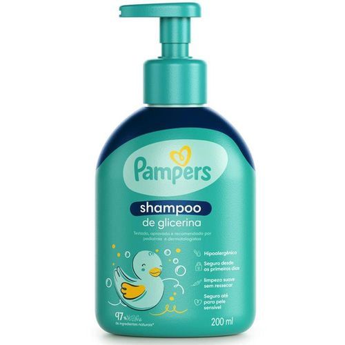 Shampoo de Glicerina Bebê Hipoalergênico Pampers 200ml