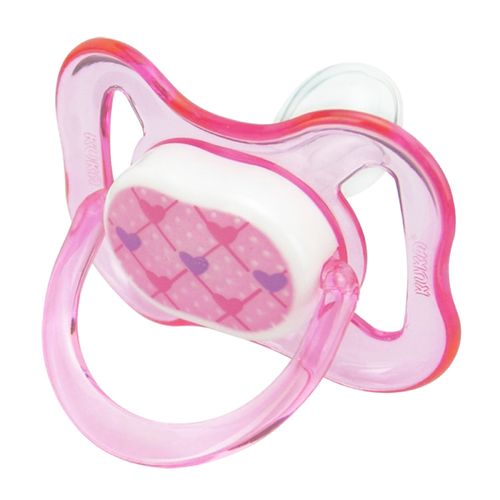 Chupeta Ortodôntico Color Rosa Decorada Fase 1 Kuka com 1 Unidade