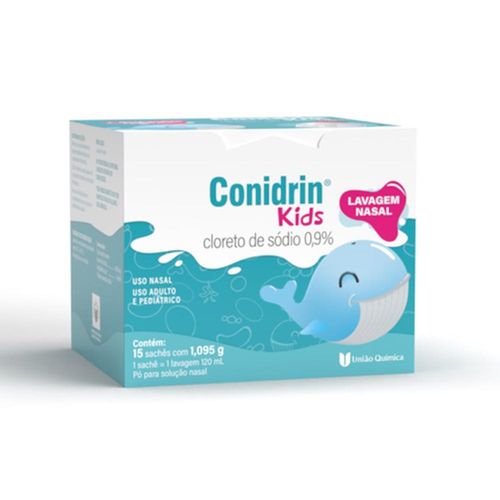 Kit Conidrin Infantil com 1 Frasco Lavador Capacidade 120ml + Pó Solução Nasal 0,9% com 15 Sachês