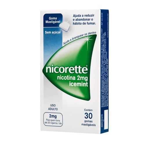 Nicorette 2mg com 30 Gomas Mastigáveis
