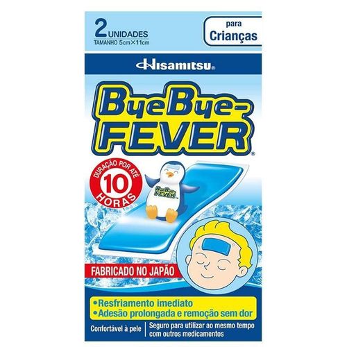 Bye Bye Fever para Crianças 5cm x 11cm com Adesivo com 2 Unidades
