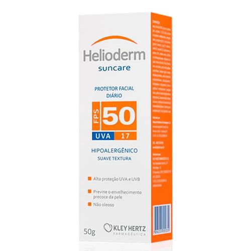 Protetor Solar Helioderm Suncare Facial com Base FPS 50 50g