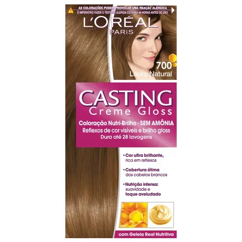 Tintura L'Oréal Semi-Permanente Casting Creme Gloss 700 Louro Natural com 1 Unidade