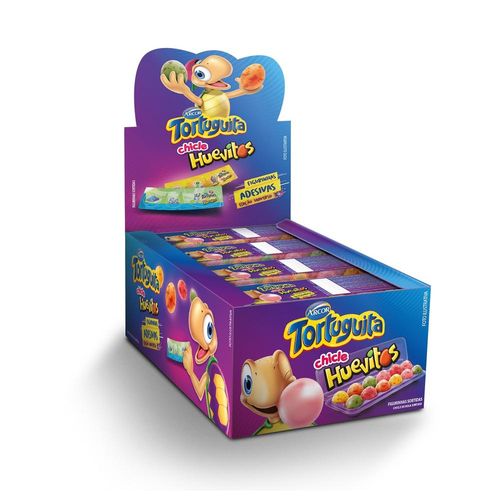 Display com Chicletes Tortuguita Sabor Huevitos com 12 Unidades com 300g