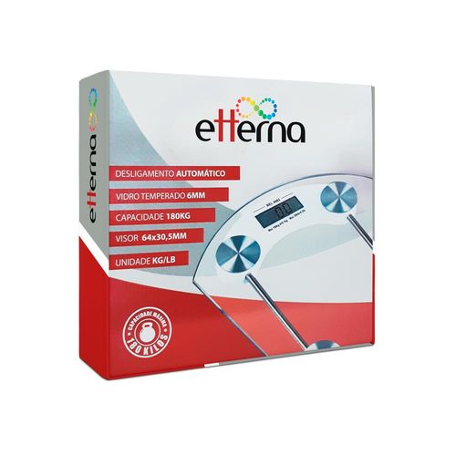 Balança Corporal Digital para Banheiro Etterna Capacidade 180Kg com 1 Unidade