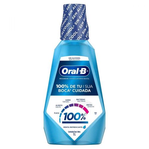 Enxaguante Bucal 100% de Sua Boca Cuidada Oral-B 1000ml
