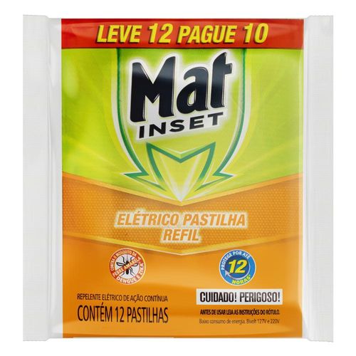 Inseticida Mat Inset12H Pague 10 e Leve 12 Pastilhas