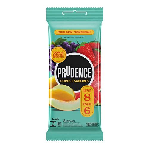 Preservativo Prudence Cores e Sabores com 8 Unidades