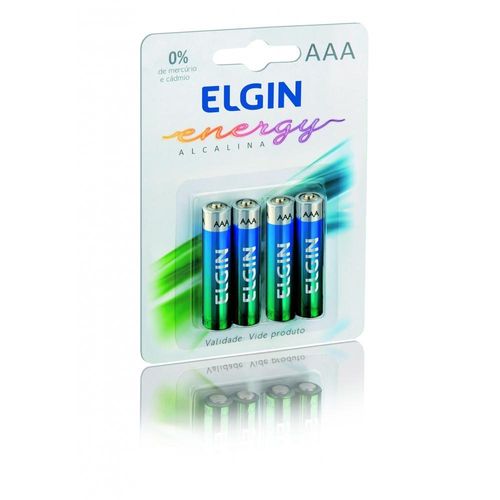 Pilhas Alcalinas Aaa Palito Elgin Energy Lr03 com 4 Unidades