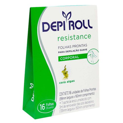 Folhas para Depilação Corporal Depi Roll Resistance Caixa com 16 Unidades
