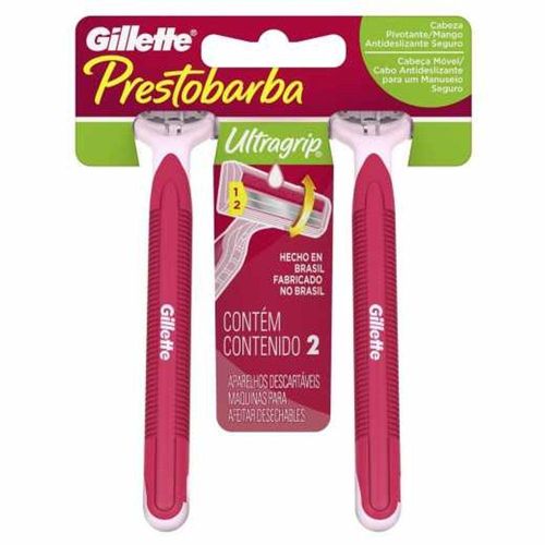 Aparelho Prestobarba Gillette Ultragrip com Cabeça Móvel Feminino com 2 Unidades