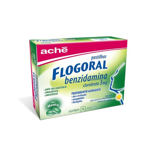 Flogoral 3mg Sabor Menta com 8 Pastilhas