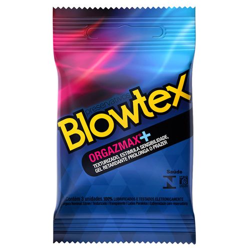 Camisinha Blowtex Orgazmax+ Texturizado Retardante com 3 Unidades