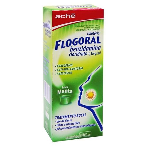 Flogoral 1,5mg/ml com Copo Medidor Colutório Sabor Menta Frasco 150ml
