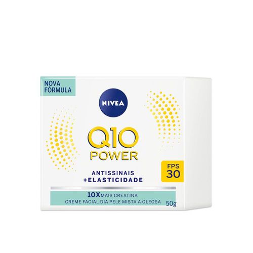 Creme Facial Antissinais Nivea Q10 Plus Pele Mista a Oleosa FPS30 Dia 50ml