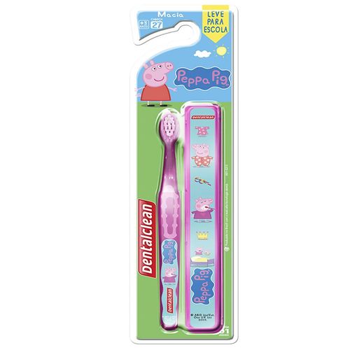 Escova Dental Infantil Pepa Pig Macia Dentalclean com 1 Unidade