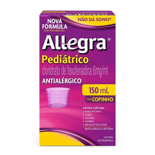 Allegra 6mg/ml com Copo Dosador Suspensão de Uso Oral Sabor Framboesa 150ml