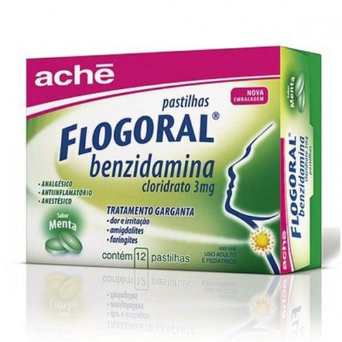 Flogoral 3mg Sabor Menta com 12 Pastilhas
