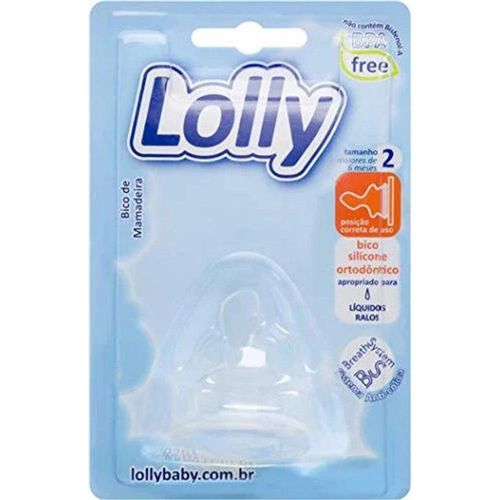 Bico para Mamadeira Transparente Ortodôntico Big Tamanho 2 Lolly com 1 Unidade