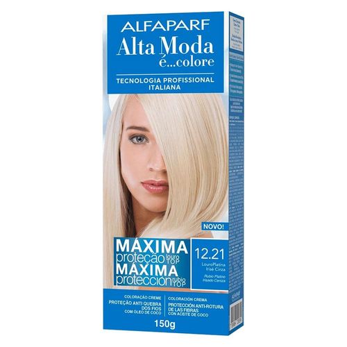 Coloração Alta Moda É... Colore N° 12.21 Louro Platina Irisé Cinza com 1 Unidade