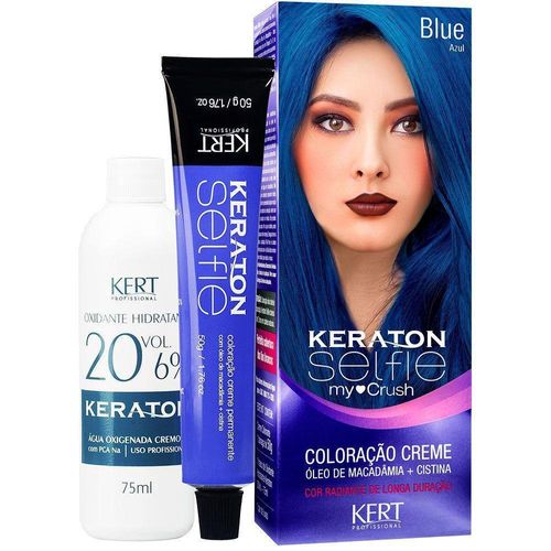 Minikit Coloração Permanente Kert Keraton Selfie Mycrush Blue com 1 Unidade