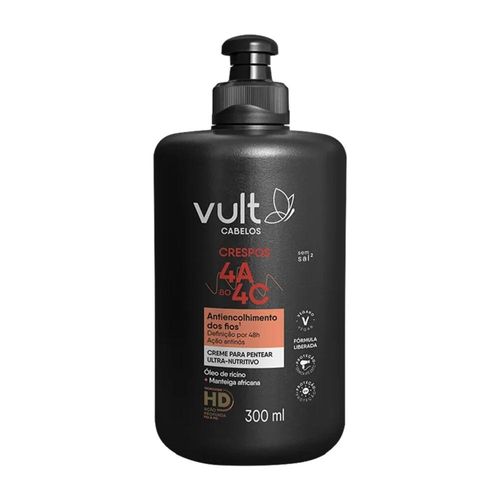 Creme para Pentear Ultra-Nutritivo Vult Cabelos Crespos 4A ao 4C 300ml