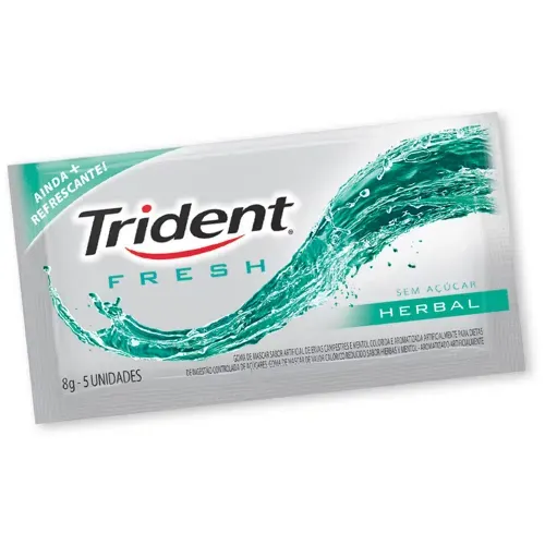 Display com Gomas de Mascar Herbal Zero Açúcar Trident Xfresh com 5 Unidades com 8g