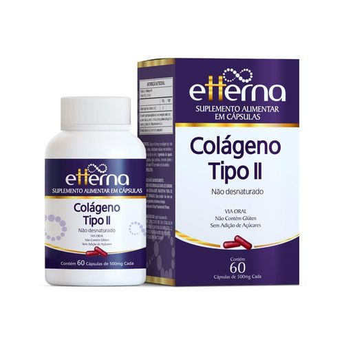 Colágeno Tipo II Etterna com 60 Cápsulas