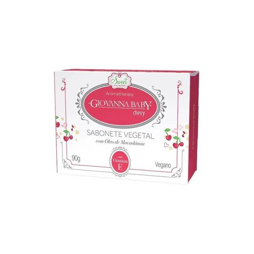 Sabonete Vegetal Retangular Giovanna Baby Cherry 90g