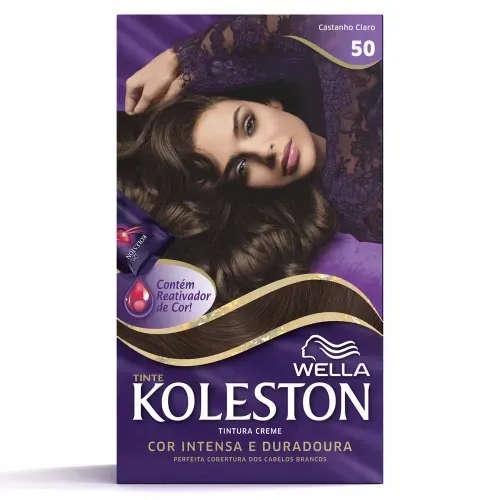 Kit Coloração Creme 50 Castanho Claro Wella Koleston com 1 Unidade
