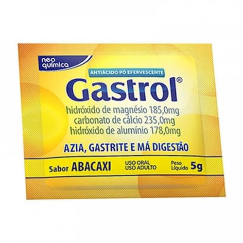 Gastrol 37mg/g + 47mg/g + 35,6mg/g Pó Efervescente Sabor Abacaxi com 25 Envelopes com 5g