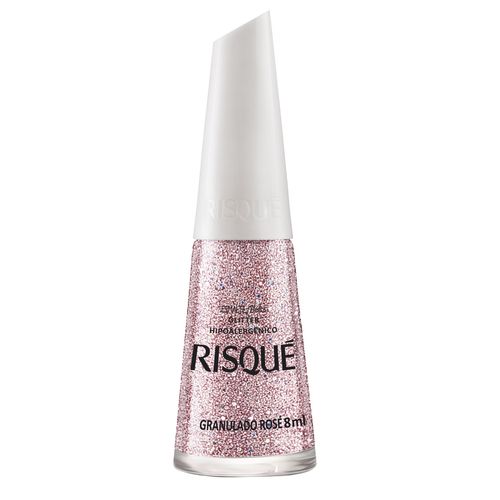 Esmalte Risqué Efeitos Glitter Granulado Rosé 8ml