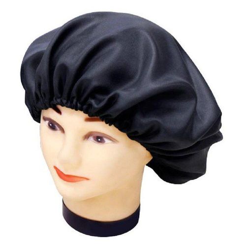 Touca de Cetim Anti-Frizz Preto Santa Clara com 1 Unidade