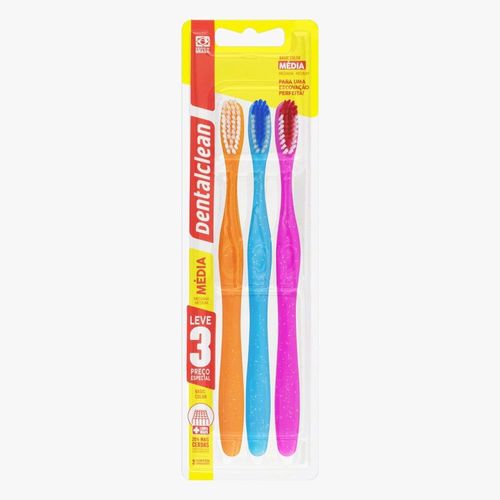 Escova Dental Dentalclean Basic Adulto Média Pague 2 e Leve 3 Unidades