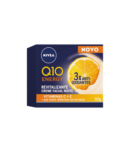 Creme Facial Antissinais Noite Nivea Q10 Energy Vitamina C com 50g