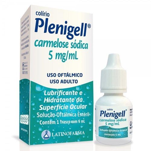 Plenigell 5mg/ml Solução de Uso Oftálmico Frasco Gotejador 5ml