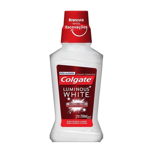 Enxaguante Bucal Zero Álcool Colgate Luminous White Frasco 250ml