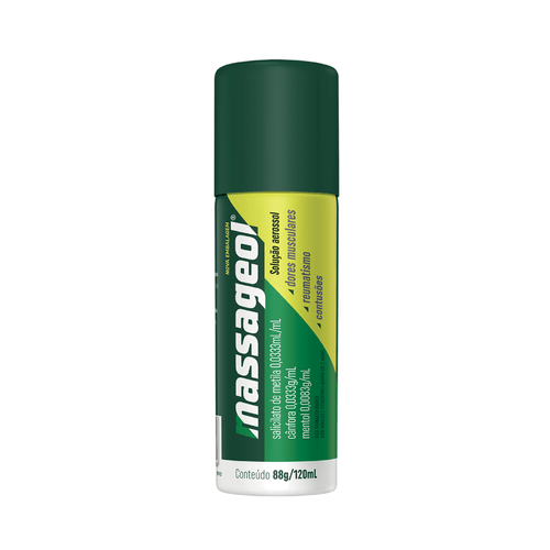 Massageol 0,333ml + 0,333g + 0,0083g Solução de Uso Dermatológico Tubo Aerossol 120ml