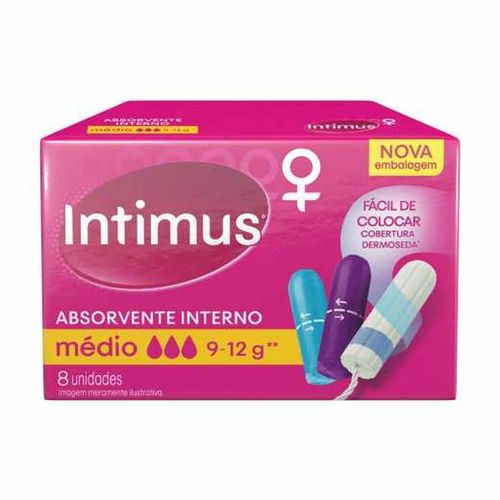 Absorvente Interno Intimus Médio com 8 Unidades
