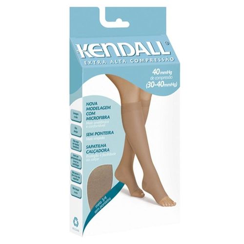 Meia 3/4 Extra Alta Compressão sem Ponteira Kendall com 1 Par