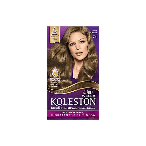 Kit Coloração Creme 71 Louro Cinza Médio Wella Koleston