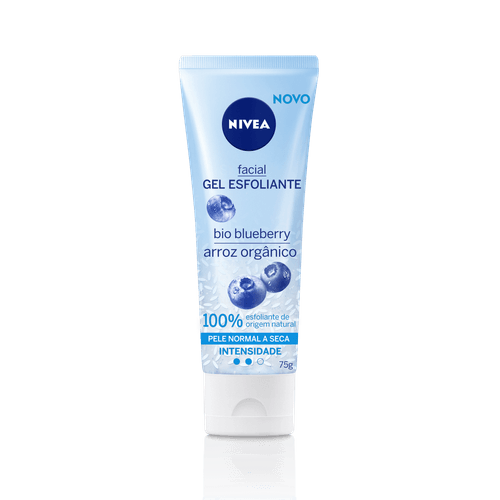 Gel Esfoliante Facial Nivea Refrescante Bio Blueberry Pele Normal a Seca com 75ml