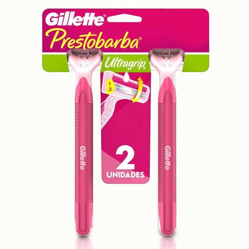 Aparelho de Depilar Feminino Gillette Prestobarba Ultragrip com 2 Unidades