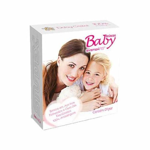 Brincos Infantis Antialérgicos Studex Baby Daisy Cristal com 1 Par