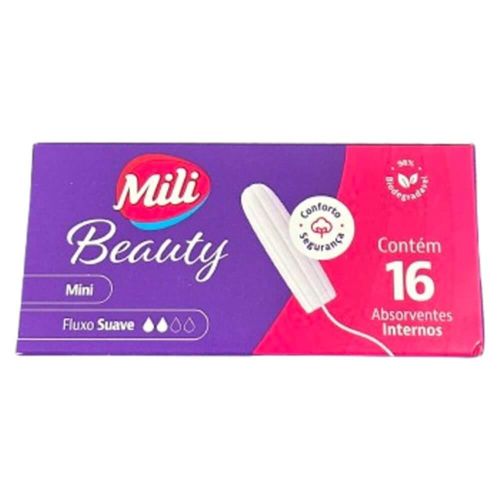 Absorventes Internos Mili Beauty Interno Mini 1398 Mini com 16 Unidades