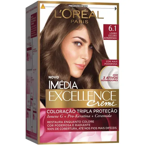 Coloração Imédia Excellence Creme N°6.1 Louro Escuro Acinzentado com 1 Unidade