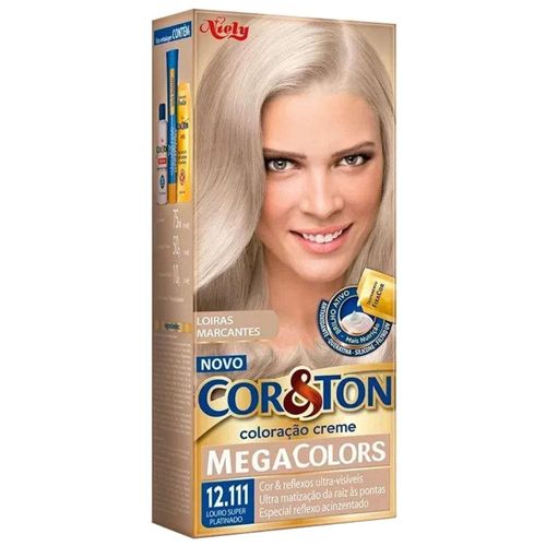 Tintura Cor&Ton Mega Colors Nº 12.111 Louro Super Platinado com 1 Unidade