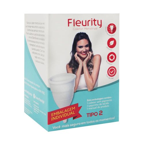 Coletor Menstrual Fleurity Tipo 2 sem Pigmento com 1 Unidade